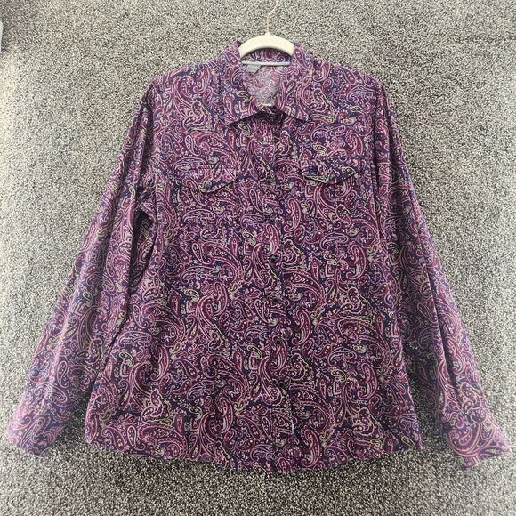 Cinch XL purple paisley long sleeve button up pearl snap cowboy shirt - Picture 1 of 9